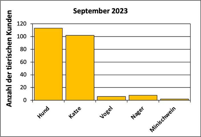 Statistik |September 2023 - Anzahl der tierischen Kunden