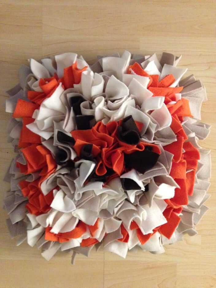 Schnüffelteppich | Modell orange-beige-braun